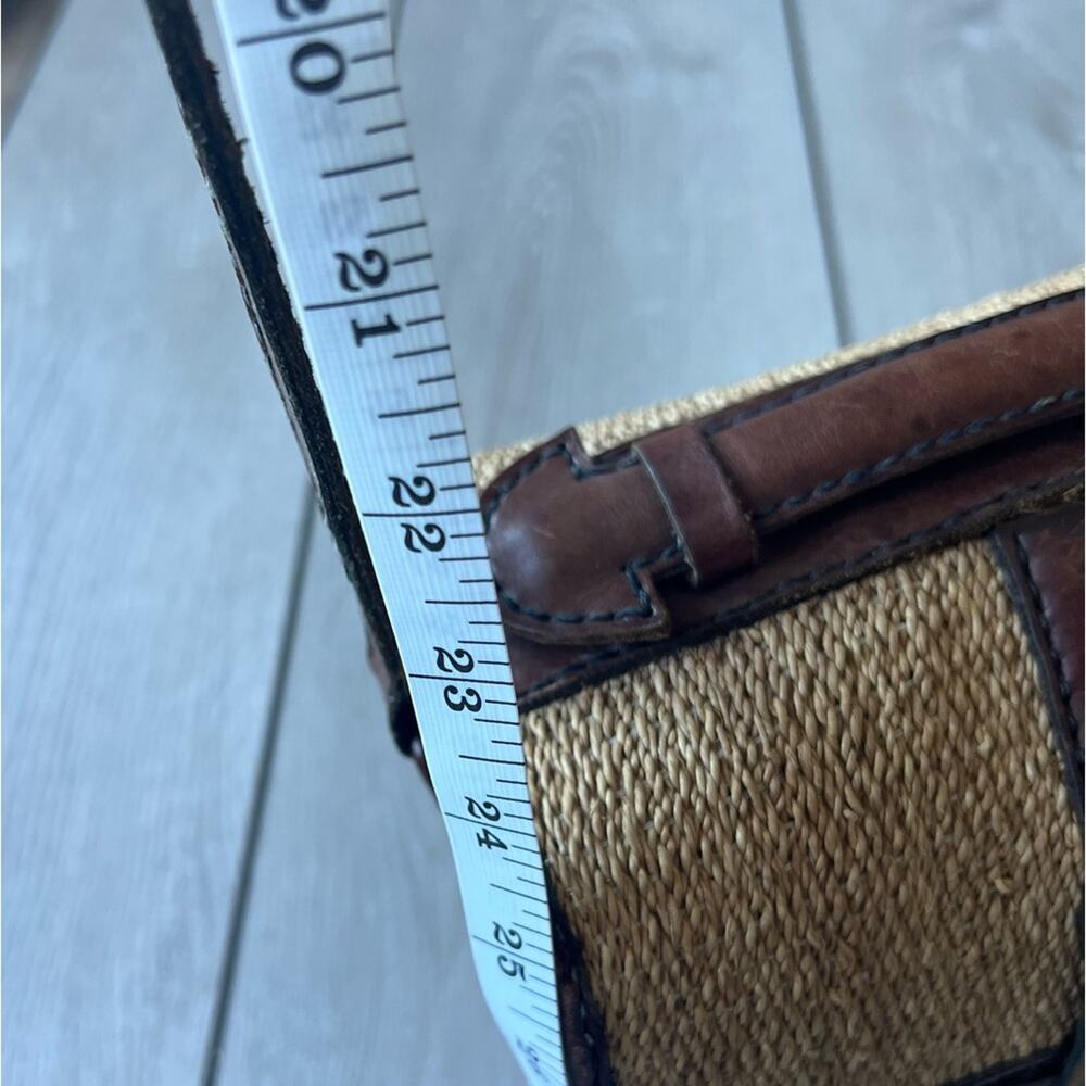 Vintage Leather woven bucket bag brown tone safari tan - Picture 10 of 11